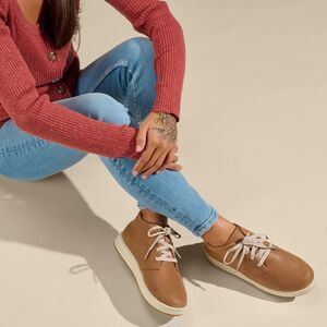 These are OluKai Wao women's leather chukka boots in tan